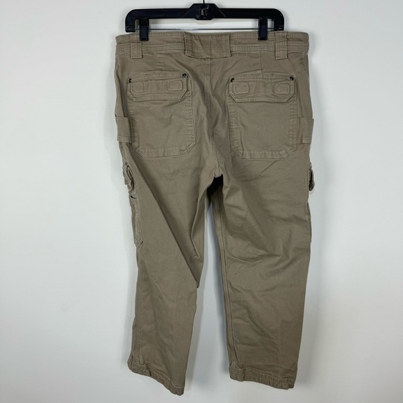 Duluth Trading Co Flex Fire Hose Relaxed Fit Tan Khaki Outdoor Straight Leg Pant - Picture 2 of 5